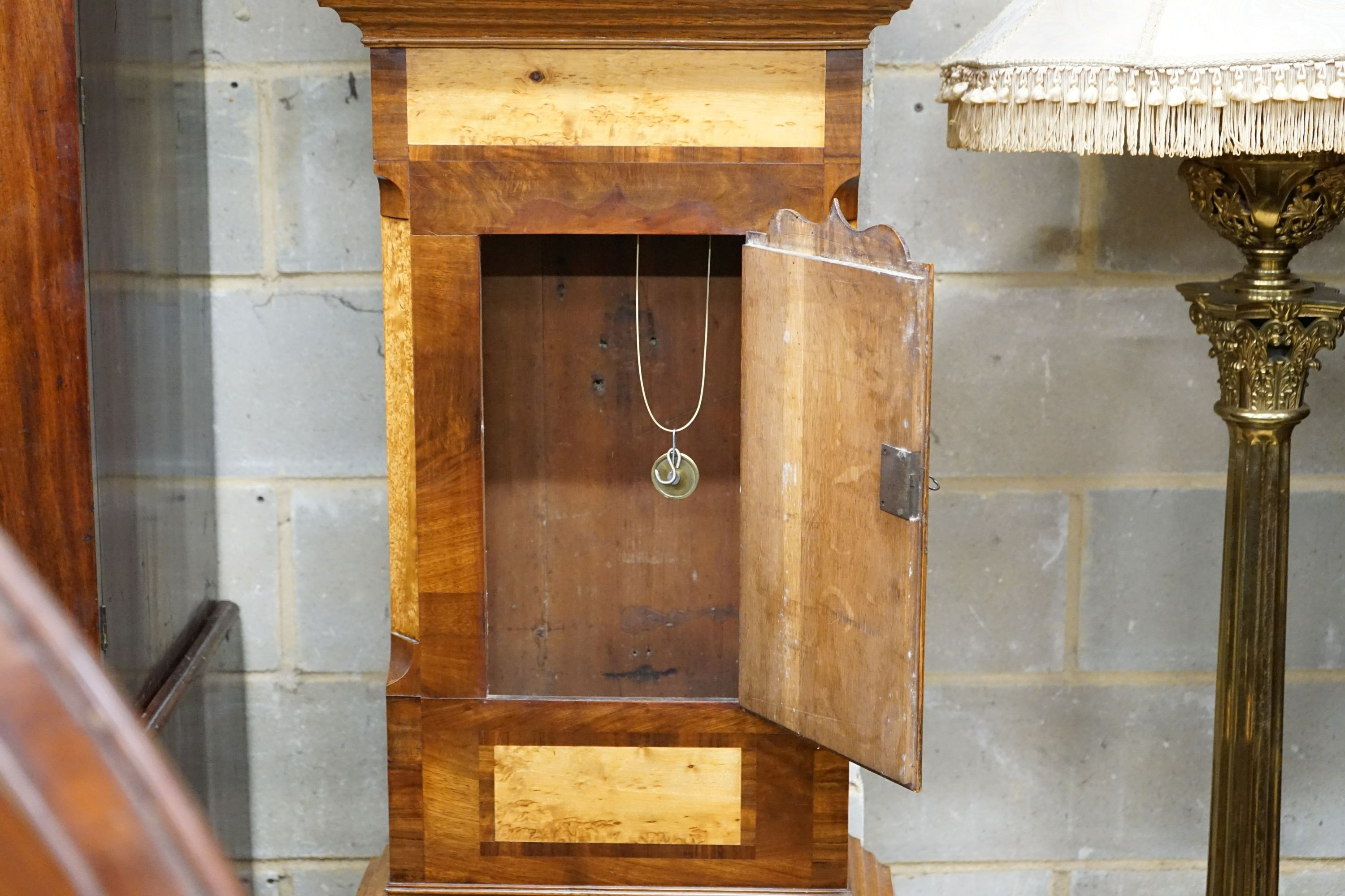 An early Victorian maple banded oak eight day longcase clock marked Rose, Coxhill, height 228cm